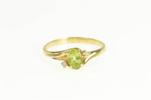 Load image into Gallery viewer, 10K Vintage Bypass Oval Peridot &amp; Diamond Ring Yellow Gold