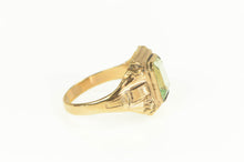 Load image into Gallery viewer, 10K Art Deco Men&#39;s Green Stone Bezel Solitaire Ring Rose Gold