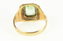 Load image into Gallery viewer, 10K Art Deco Men&#39;s Green Stone Bezel Solitaire Ring Rose Gold