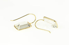 Load image into Gallery viewer, 14K Emerald Cut White Topaz Classic Statement Earrings Yellow Gold