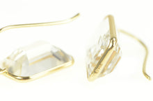 Load image into Gallery viewer, 14K Emerald Cut White Topaz Classic Statement Earrings Yellow Gold