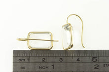 Load image into Gallery viewer, 14K Emerald Cut White Topaz Classic Statement Earrings Yellow Gold