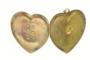 Gold Filled Victorian B Monogram Heart Locket Engraved Pendant