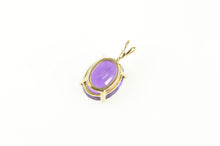 Load image into Gallery viewer, 14K Oval Amethyst Classic Solitaire Statement Pendant Yellow Gold