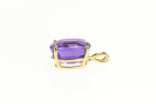 Load image into Gallery viewer, 14K Oval Amethyst Classic Solitaire Statement Pendant Yellow Gold