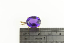 Load image into Gallery viewer, 14K Oval Amethyst Classic Solitaire Statement Pendant Yellow Gold