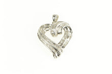 Load image into Gallery viewer, Sterling Silver Diamond Curvy Classic Heart Love Symbol Pendant
