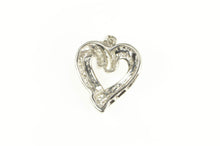 Load image into Gallery viewer, Sterling Silver Diamond Curvy Classic Heart Love Symbol Pendant