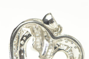 Sterling Silver Diamond Curvy Classic Heart Love Symbol Pendant