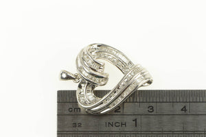 Sterling Silver Diamond Curvy Classic Heart Love Symbol Pendant