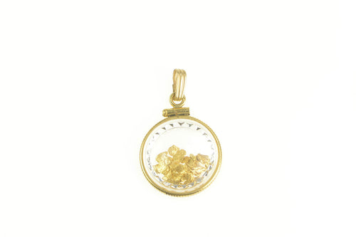Gold Filled Textured Raw Nugget Cluster Capsule Round Charm/Pendant