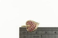 Load image into Gallery viewer, 14K Pave Ruby Diamond Accent Heart Love Charm/Pendant Yellow Gold