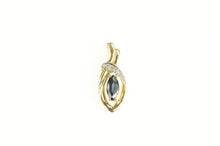 Load image into Gallery viewer, 14K Marquise Sapphire Diamond Statement Pendant Yellow Gold