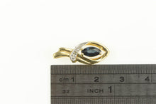 Load image into Gallery viewer, 14K Marquise Sapphire Diamond Statement Pendant Yellow Gold