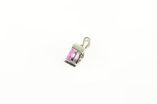 Load image into Gallery viewer, 10K Heart Pink Sapphire Diamond Accent Love Pendant White Gold