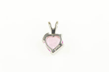 Load image into Gallery viewer, 10K Heart Pink Sapphire Diamond Accent Love Pendant White Gold