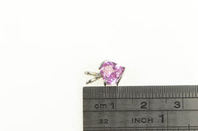 Load image into Gallery viewer, 10K Heart Pink Sapphire Diamond Accent Love Pendant White Gold