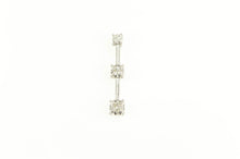 Load image into Gallery viewer, 10K Tiered Diamond Classic Bar Statement Pendant White Gold
