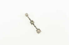 Load image into Gallery viewer, 10K Tiered Diamond Classic Bar Statement Pendant White Gold