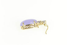 Load image into Gallery viewer, 14K Purple Jade Tanzanite Diamond Accent Statement Pendant Yellow Gold