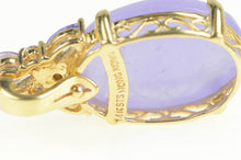 Load image into Gallery viewer, 14K Purple Jade Tanzanite Diamond Accent Statement Pendant Yellow Gold