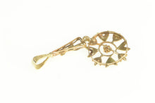 Load image into Gallery viewer, 14K Victorian Ornate Leaf Motif Garnet Seed Pearl Pendant Yellow Gold