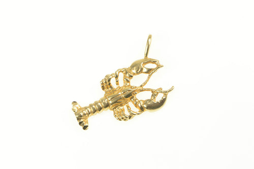 14K 3D Lobster Ocean Animal Fishing Pendant Yellow Gold