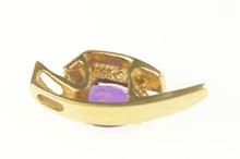Load image into Gallery viewer, 14K Pear Amethyst Geometric Bypass Statement Pendant Yellow Gold