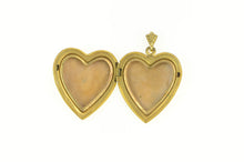 Load image into Gallery viewer, Gold Filled Victorian Floral Diamond Heart Photo Locket Pendant
