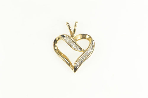 10K Classic Curvy Heart Love Symbol Statement Pendant Yellow Gold