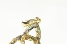 Load image into Gallery viewer, 9K Emerald Diamond Triquetra Eternity Symbol Charm/Pendant Yellow Gold