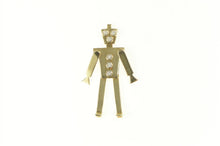 Load image into Gallery viewer, 14K Diamond Button Robot Articulated Statement Pendant Yellow Gold