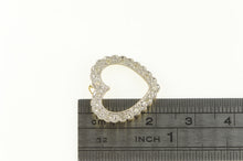 Load image into Gallery viewer, 10K 1950&#39;s Diamond Scalloped Heart Love Symbol Pendant White Gold