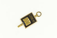 Load image into Gallery viewer, Gold Filled Black Enamel Magazine Journalism &quot;Current&quot; Charm/Pendant