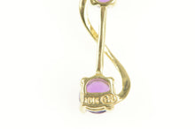 Load image into Gallery viewer, 10K Tiered Amethyst Swirl Design Drop Bar Pendant Yellow Gold