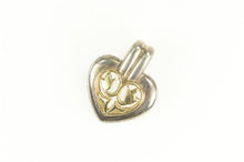 Load image into Gallery viewer, 14K Two Tone Tulip Flower Heart Love Symbol Pendant Yellow Gold