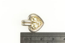 Load image into Gallery viewer, 14K Two Tone Tulip Flower Heart Love Symbol Pendant Yellow Gold