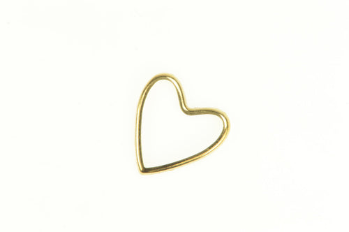 10K Retro Simple Classic Heart Love Symbol Pendant Yellow Gold