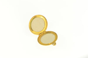 Gold Filled Ornate Floral Engraved Monogram Photo Locket Pendant