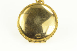 Gold Filled Ornate Floral Engraved Monogram Photo Locket Pendant