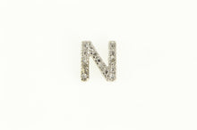 Load image into Gallery viewer, 10K N Diamond Initial Letter Monogram Name Pendant White Gold