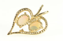 Load image into Gallery viewer, 14K Natural Opal Diamond Accent Heart Pendant Yellow Gold
