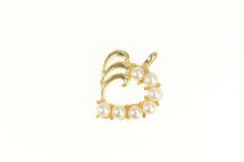 Load image into Gallery viewer, 14K Pearl Classic Curve Swirl Heart Love Symbol Pendant Yellow Gold