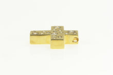 Load image into Gallery viewer, 14K 0.75 Ctw Diamond Flush Inset Squared Cross Pendant Yellow Gold