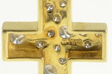 Load image into Gallery viewer, 14K 0.75 Ctw Diamond Flush Inset Squared Cross Pendant Yellow Gold