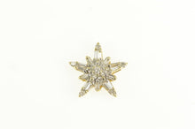 Load image into Gallery viewer, 14K 0.65 Ctw Baguette Diamond Star Snow Flake Pendant Yellow Gold