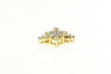Load image into Gallery viewer, 14K 0.65 Ctw Baguette Diamond Star Snow Flake Pendant Yellow Gold