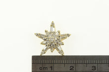 Load image into Gallery viewer, 14K 0.65 Ctw Baguette Diamond Star Snow Flake Pendant Yellow Gold