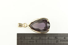 Load image into Gallery viewer, 14K Pear Amethyst 1950&#39;s Classic Statement Pendant Yellow Gold