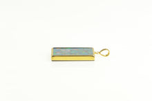 Load image into Gallery viewer, 14K Squared Black Opal Mosaic Inlay Statement Pendant Yellow Gold